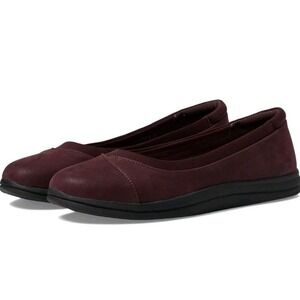 Clarks‎ Women's Breeze Ayla Ballet Cloudsteppers Flat, Burgundy Sz 8.5